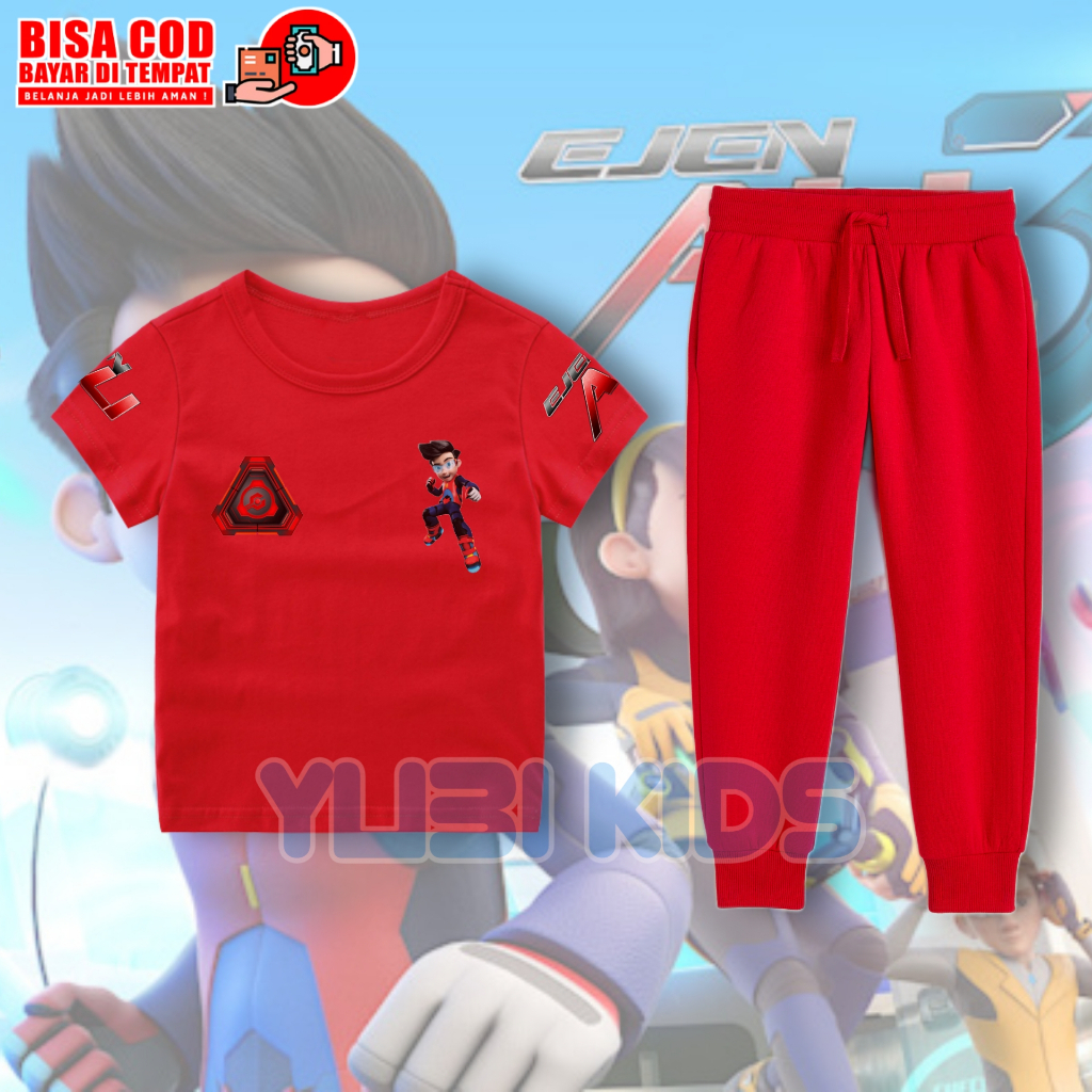 Setelan Anak Ejen Ali Kaos dan Jogger Anak EJEN ALI
