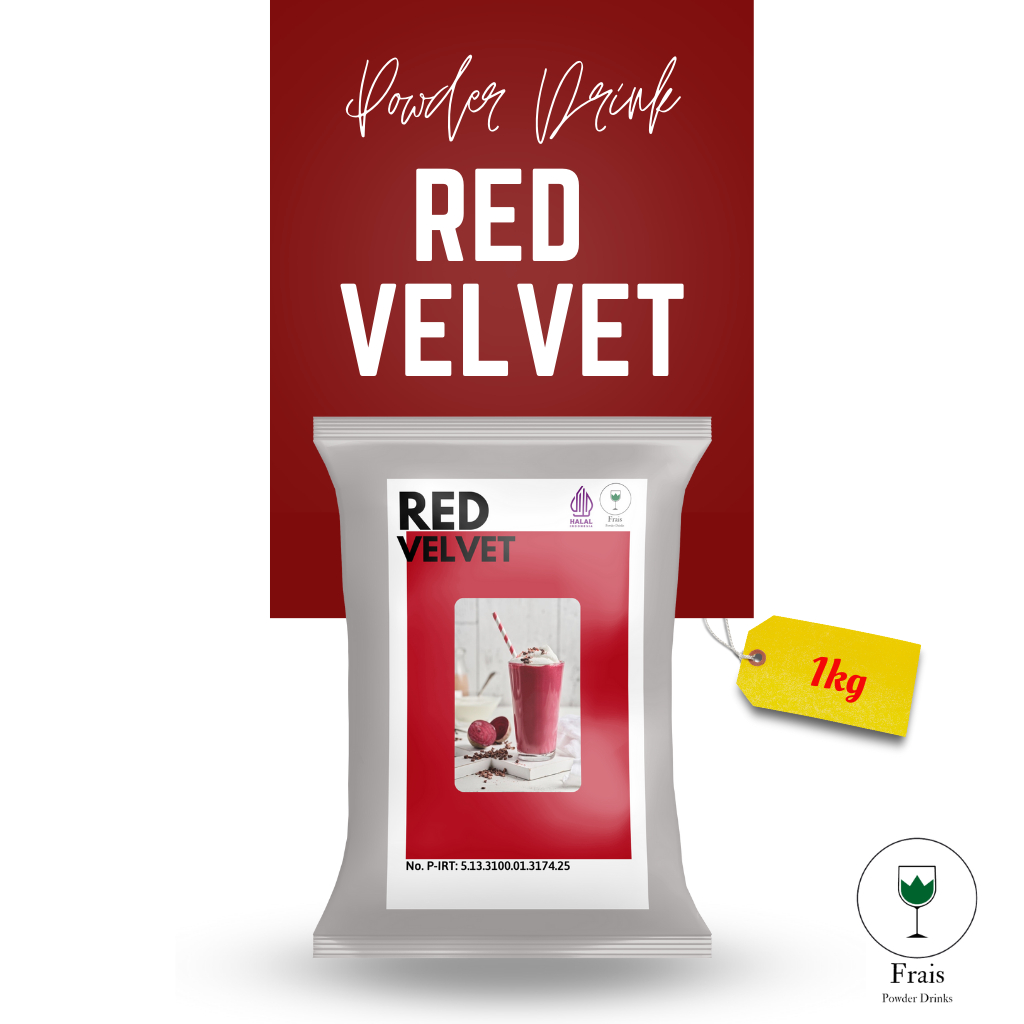 BUBUK MINUMAN RASA RED VELVET 1KG / SERBUK MINUMAN ANEKA RASA / BUBUK MINUMAN KEKINIAN / MINUMAN INSTAN / DRINKS POWDER / SERBUK MINUMAN BOBA