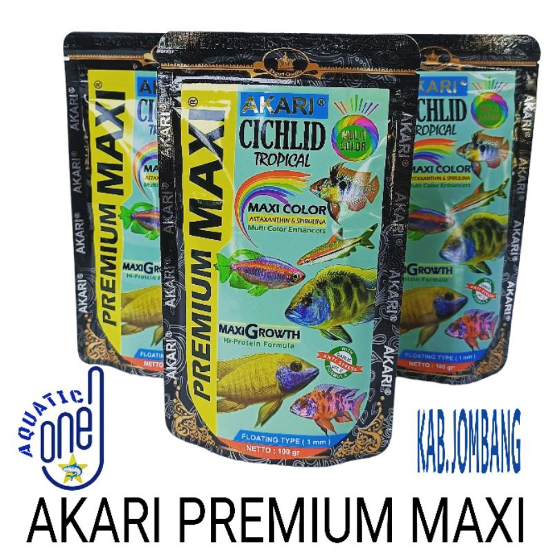 AKARI PREMIUM MAXI 100 Gram pelet pakan ikan hias aquarium peningkat warna colour booster ikan akuarium