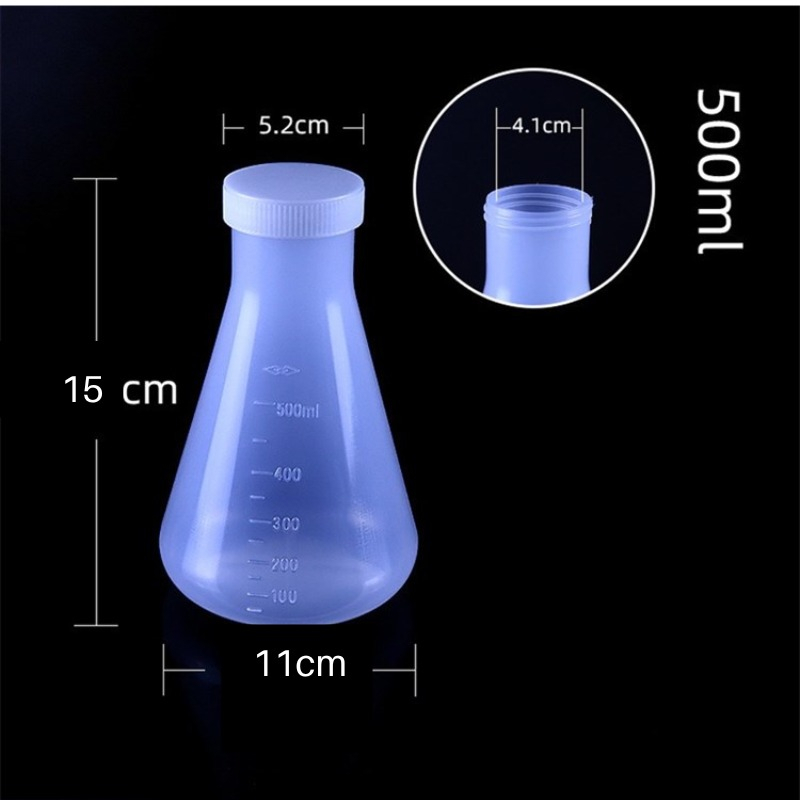 Tabung Ukur Lab Ukuran Besar Bentuk Labu Kerucut Erlenmeyer Flask Gelas Ukur dan Tutup