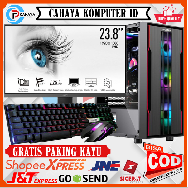 PC Gaming Design Intel I5 10400F Ram 16GB VGA Gtx 1660 Ti 6GB DDR6 Monitor MSI 24 Inch Siap Pakai