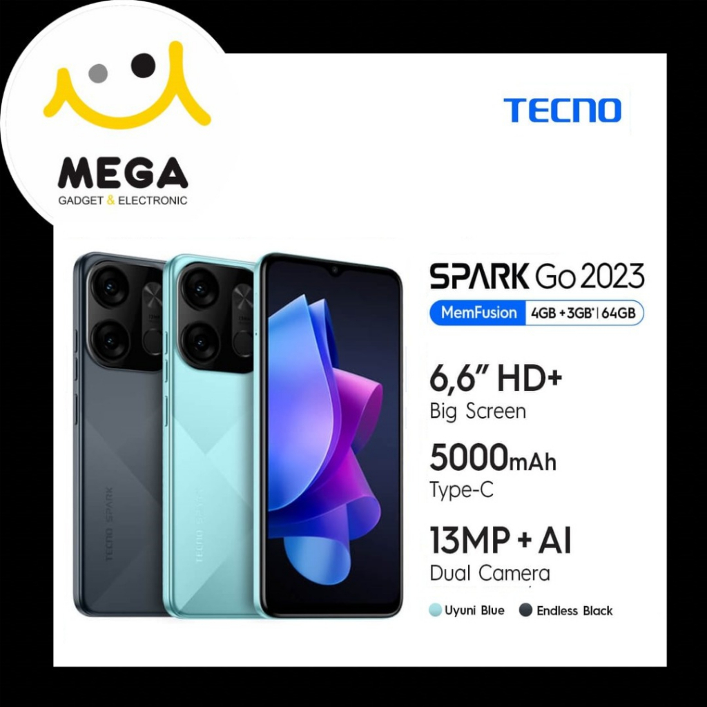 Tecno Spark Go 2023 4GB + 64GB Garansi Resmi Tecno Indonesia