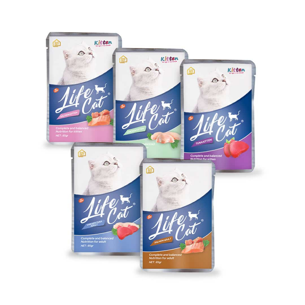 MAKANAN KUCING LIFE CAT POUCH CAT FOOD 85gr