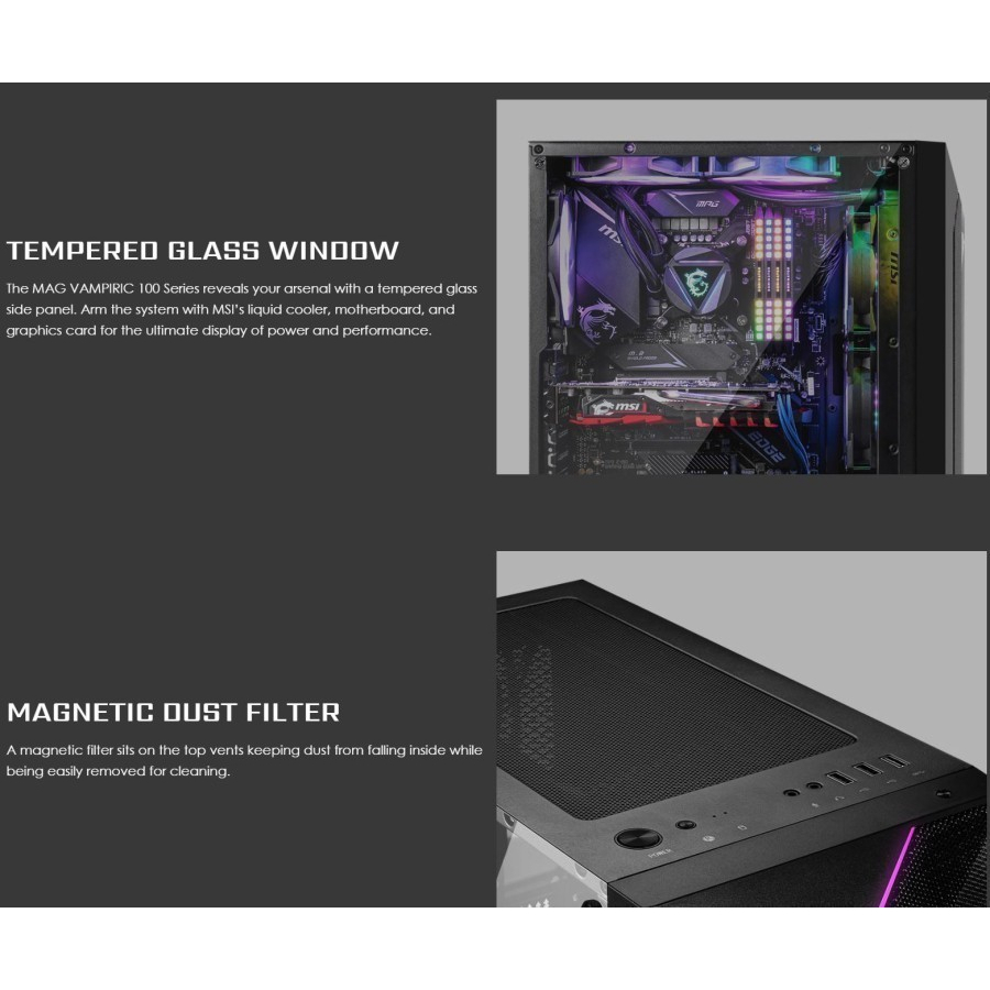 Casing MSI VAMPIRIC 101R | ATX | m-ATX | Tempered Glass