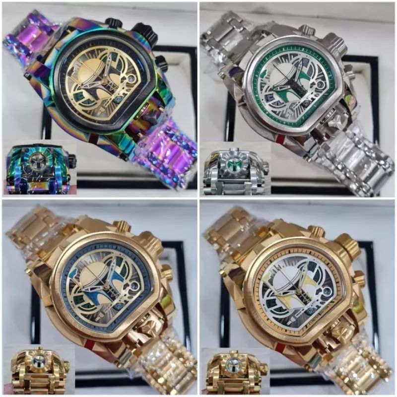 Jam Tangan Pria Invicta Bolt Zeus Transformers Dual Time Chrono Aktif Original