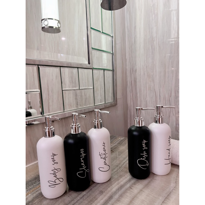 botol N24 DOFF PUTIH 500ml STIKER SILVER EDITION LONG PIPE LUXURY . BISA CUSTOM STIKER tempat sabun cair pump aesthetic bottle minimalist refill bathroom dispenser hand soap dapur estetik