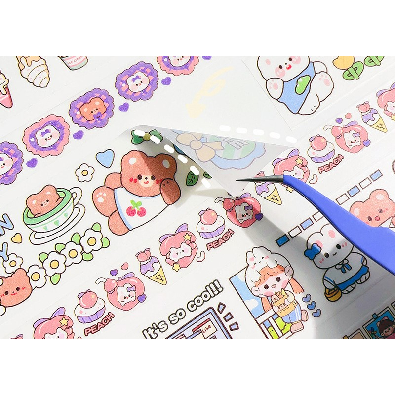 

20 Set Washi Tape Selotip Isolasi Paper Motif Cute At0129