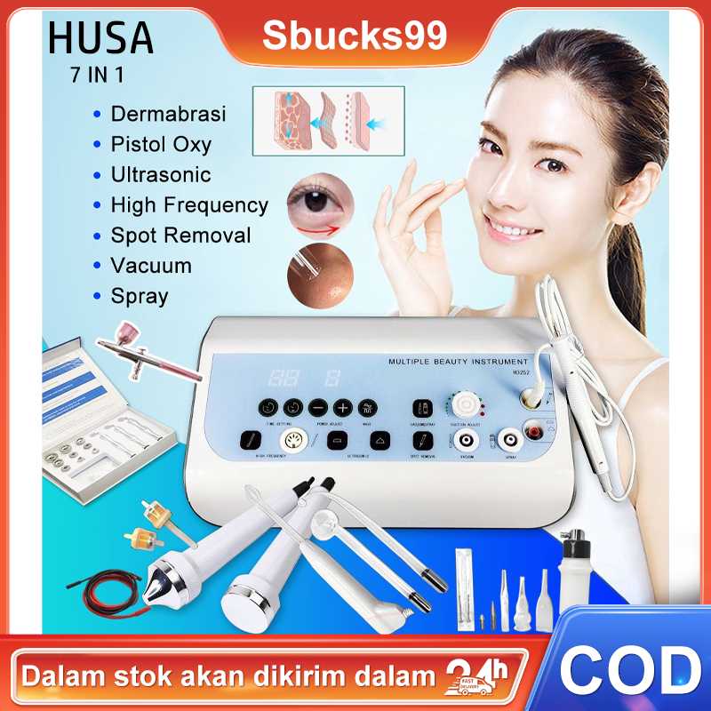 7 in1 Multiple Detox Alat Facial Basic Ultrasonic HF High Frequency Alat Facial Basic Vacum Spray Spot Removal acne Beauty alat Peralatan kecantikan salon kecantikan maju