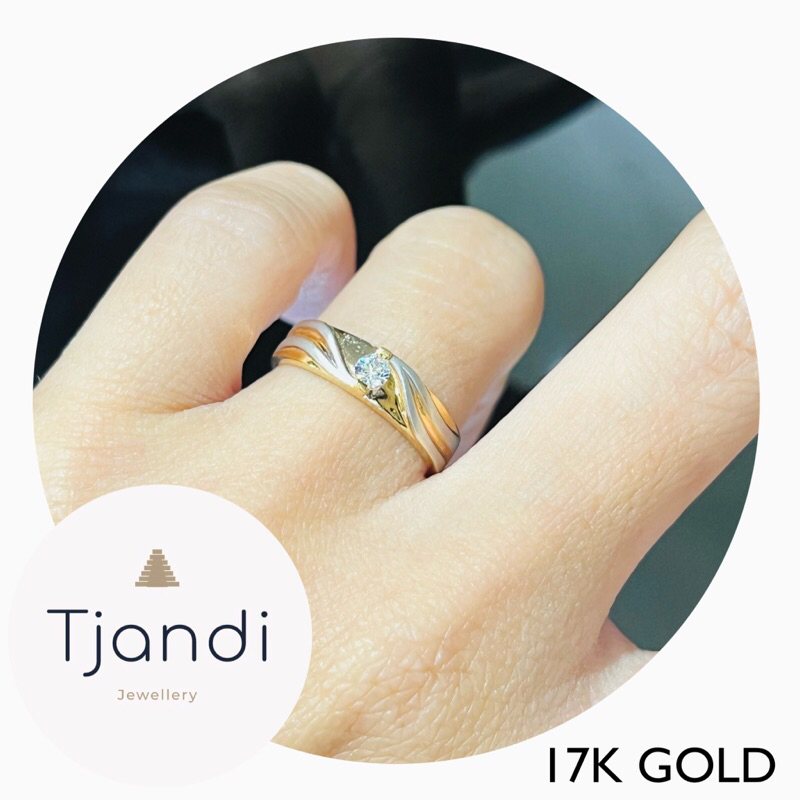 Cincin Plat Emas Nikah/Cincin Kawin/Cincin Tunangan 17K