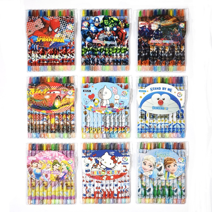 

Krayon Putar Panjang / Screw Crayon no. 1012 Karakter Motif