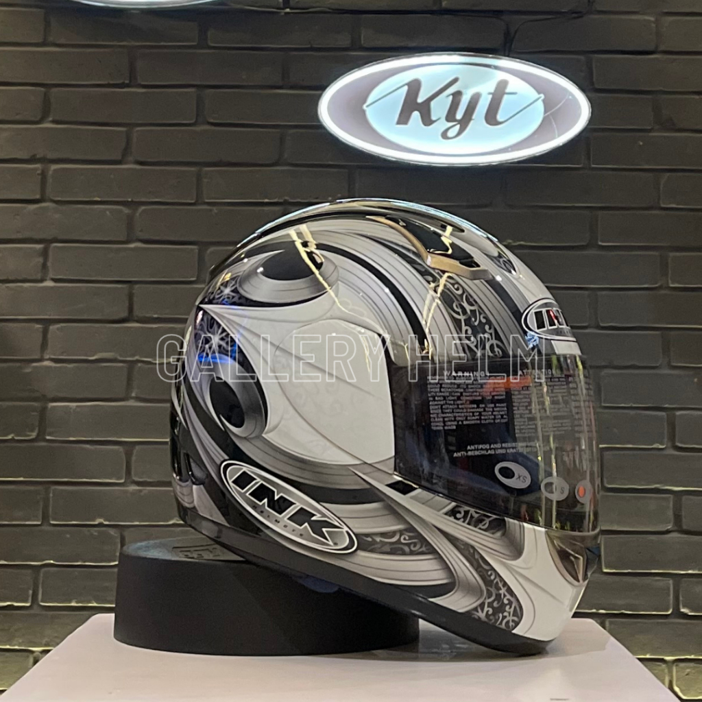 INK GP 2 Race Chromo #1 Black Silver / helm full face / helm original / helm murah / helm ink origin