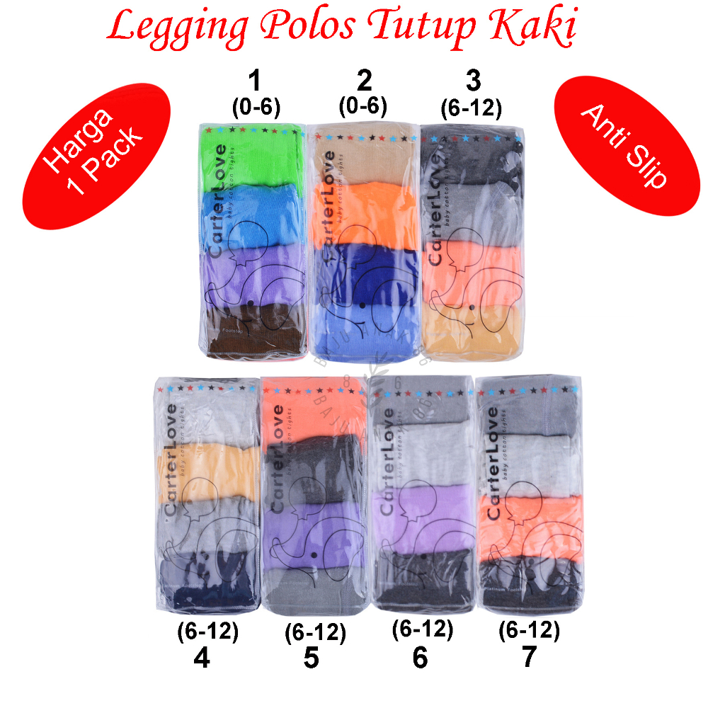 4 Pcs Legging Bayi Polos Tutup Kaki