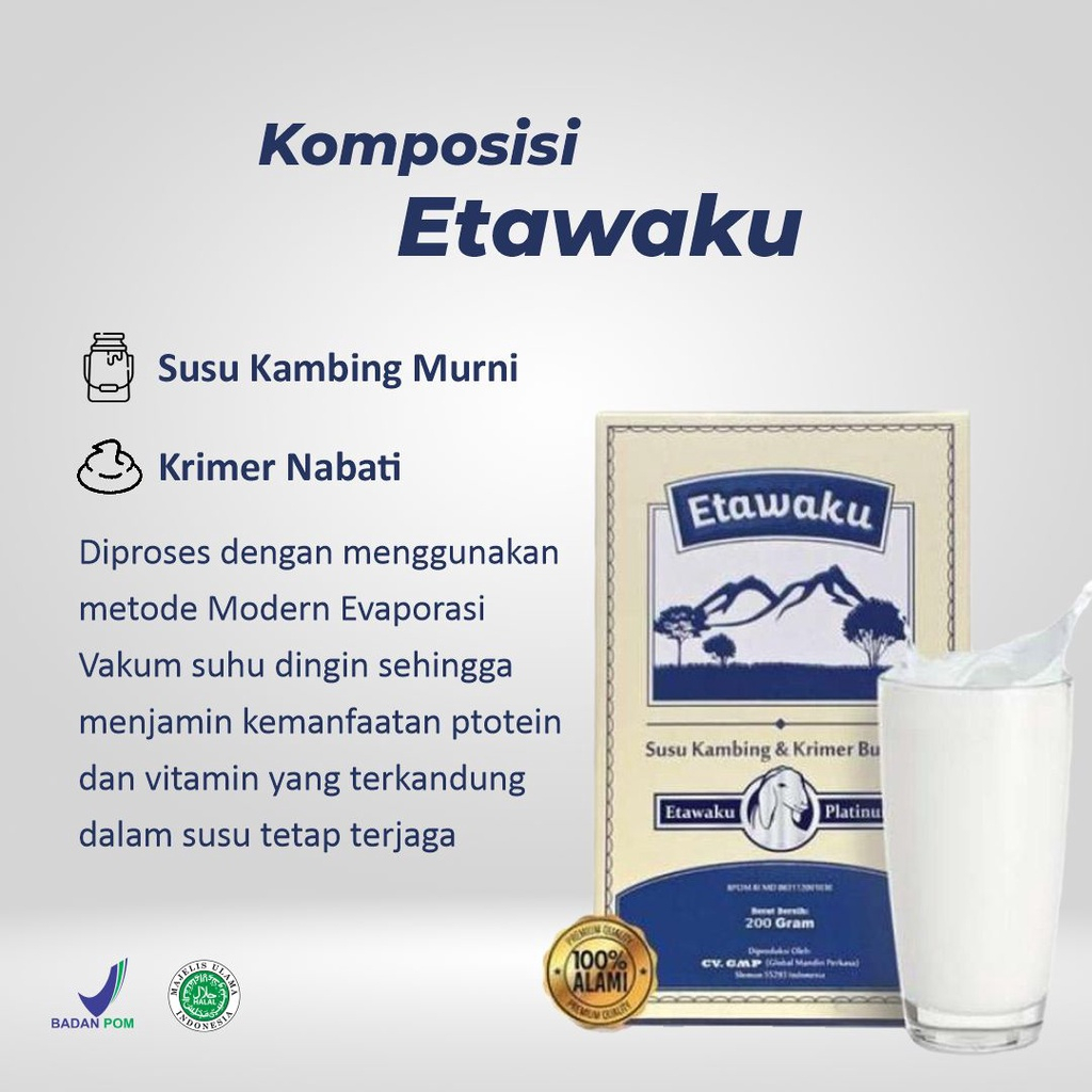 

ETAWAKU PLATINUM - Susu Kambing Etawa Asli Original Provit Krimer Bubuk Solusi Atasi Masalah Pernapasan