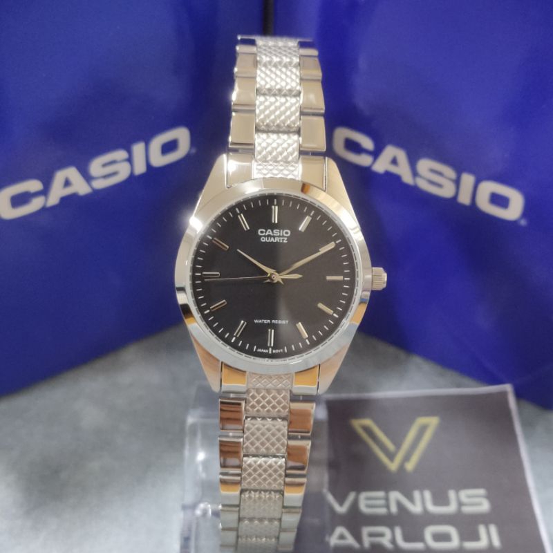 Jam Casio CS LTP 1274D 1AD LTP-1274D-1AD Wanita Rantai Silver Bulat