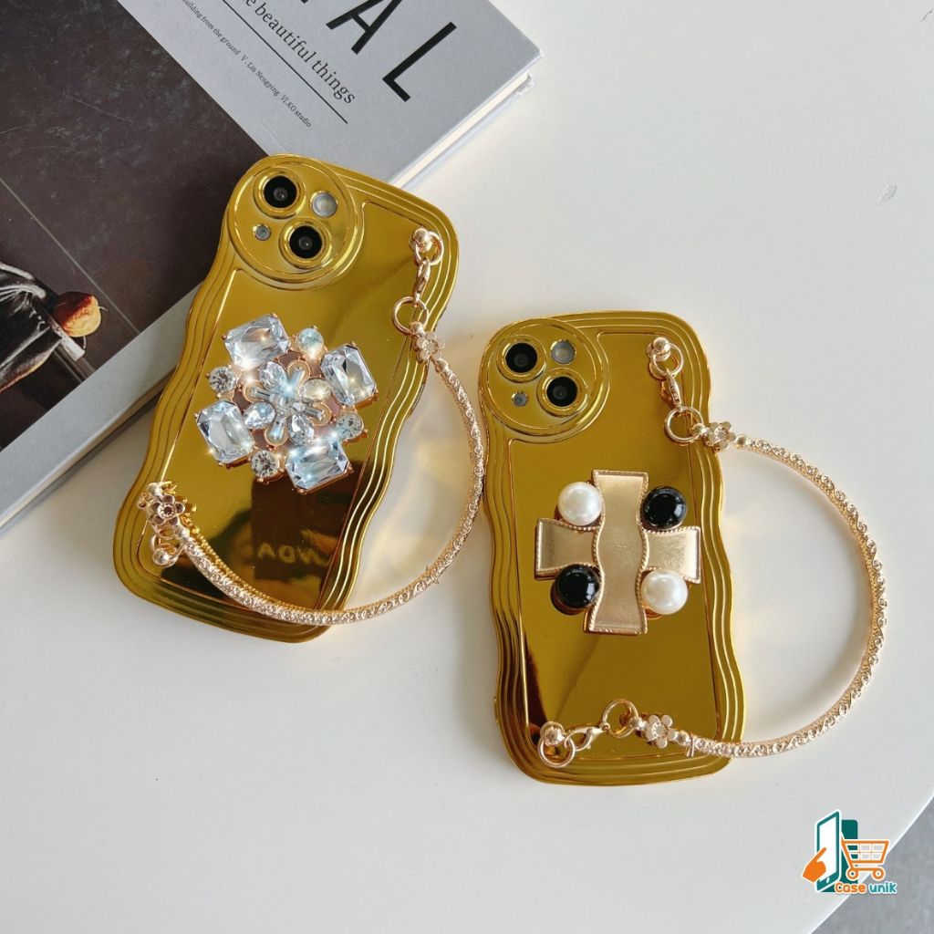 CASE WAVE MODEL TAS JINJING POPSOCKET 3D STAND GOLD FOR OPPO A71 A83 A15 A15S A16 A17 A17K F5 F5 YOUTH F7 F11 F1S A59 CS5915