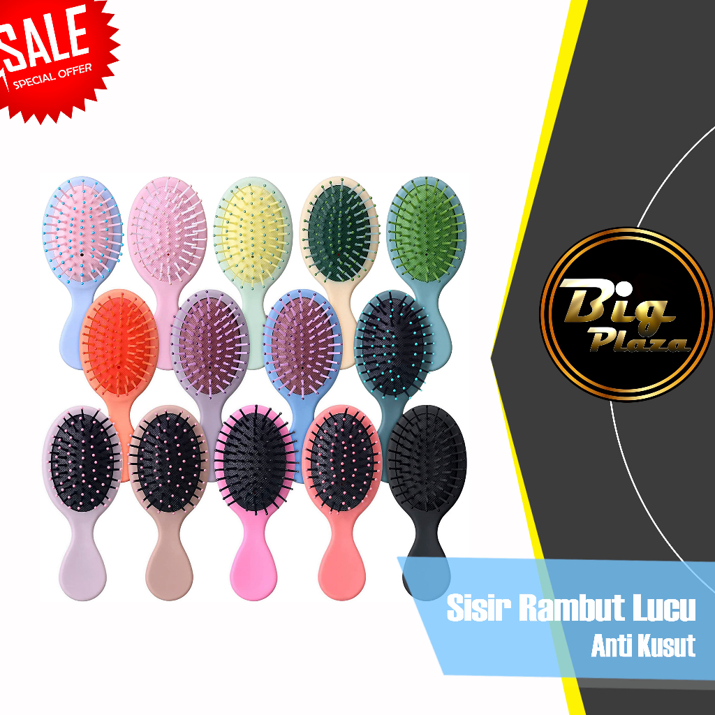 Sisir Rambut Lucu Anti Kusut dan Lepek Bentuk Oval Mini 0911