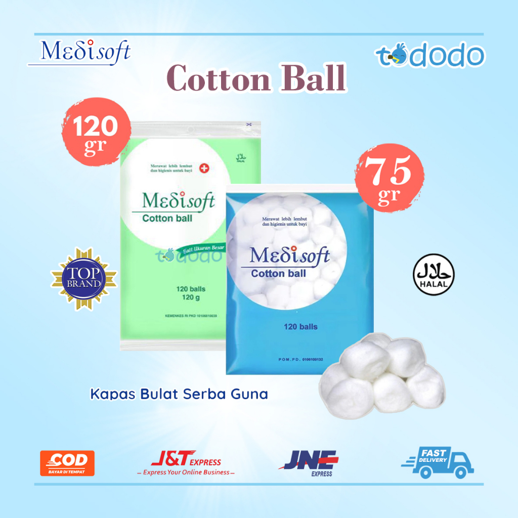 Medisoft Cotton Ball - Kapas Bola/Bulat 120 Balls