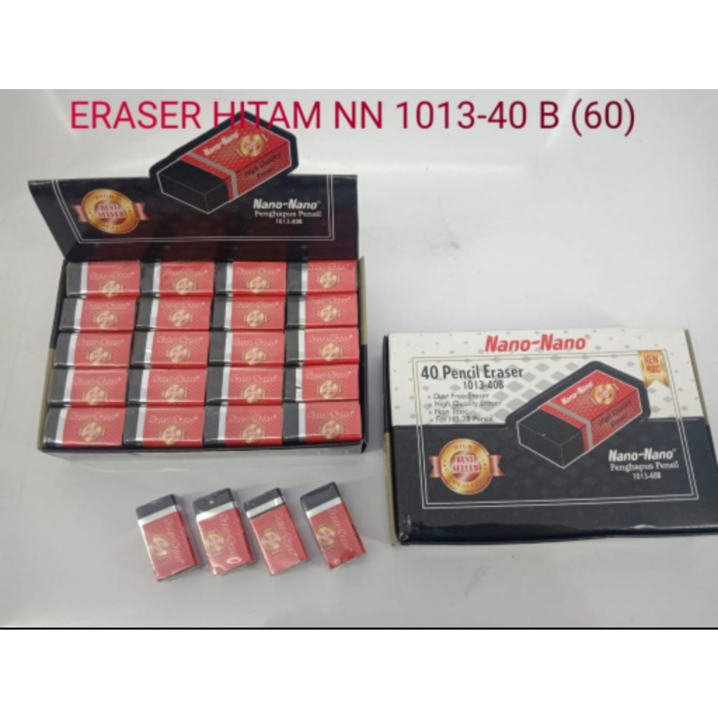

[40 pcs] Penghapus pensil / stip eraser Nano nano murah warna putih hitam neon