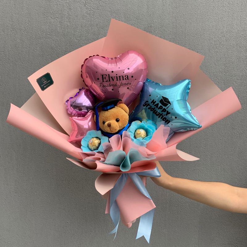 Balon Bouquet Graduation + 2pcs Ferrero