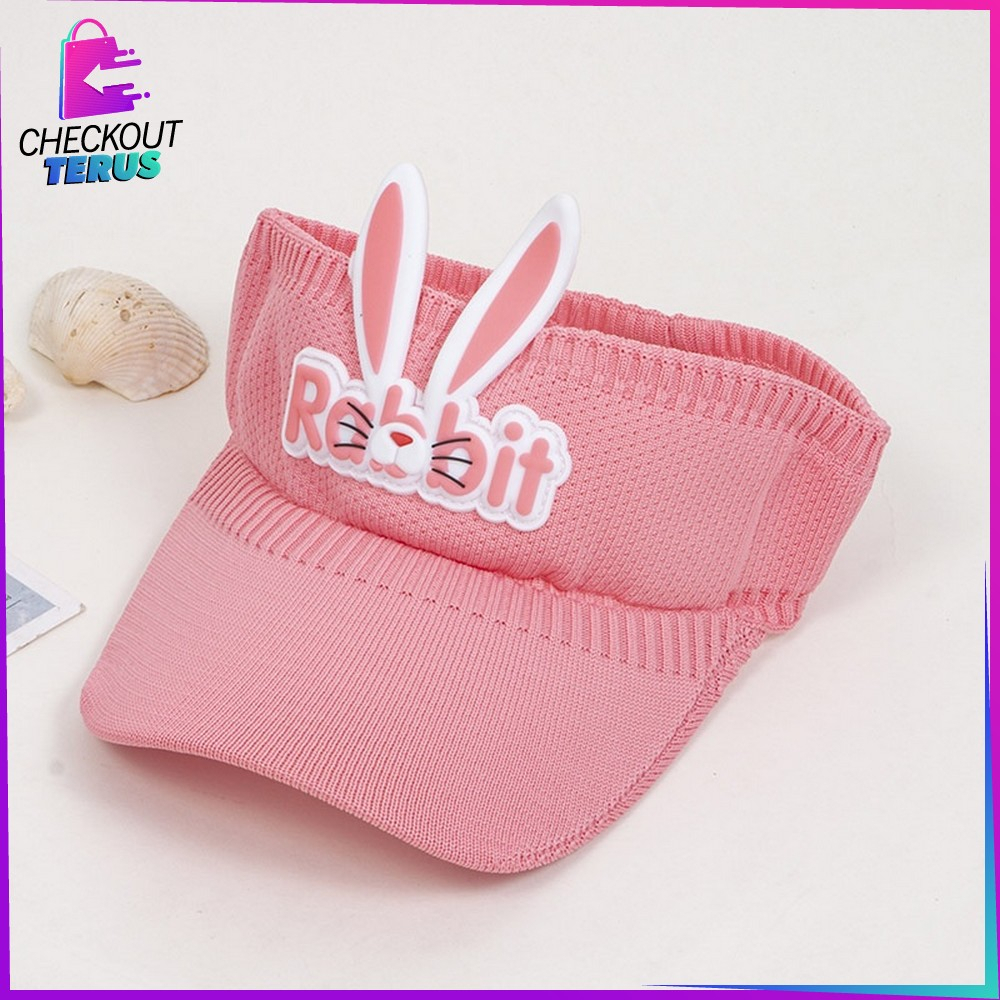 CT P579 Topi Anak Rajut Visor Pantai Fashion Anak Motif Kelinci Baseball Anti Uv Topi Rabbit Topi Golf Senam Sport Olahraga Import