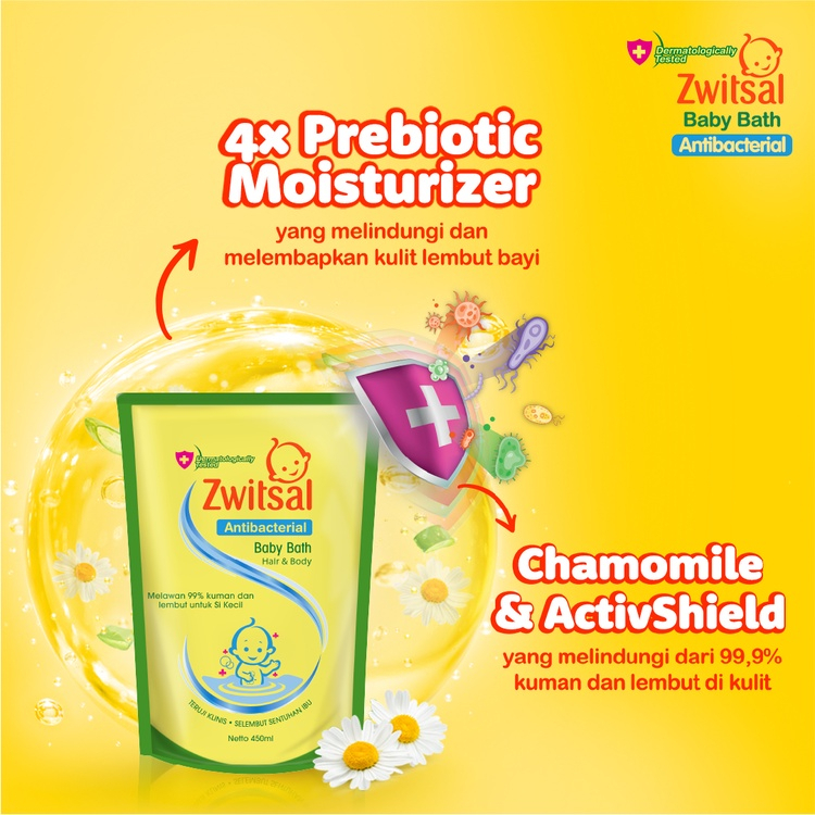 Zwitsal Baby Bath Hair &amp; Body Antibacterial / Sabun Mandi Bayi (Tersedia varian ukuran)