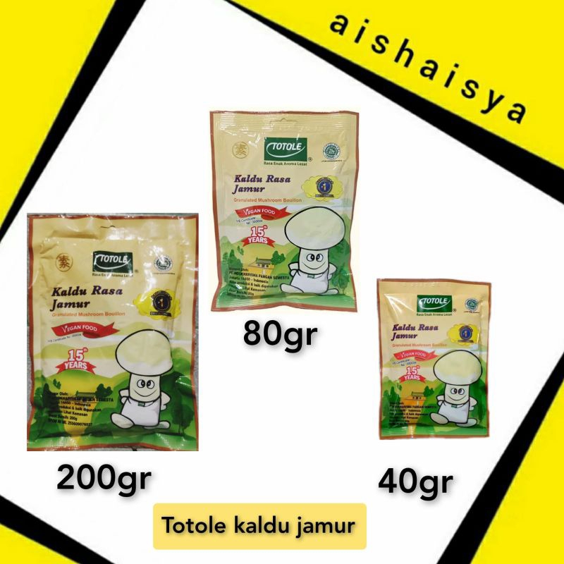 

Totole Kaldu Jamur 40 Gr / 80 Gr / 200 Gr