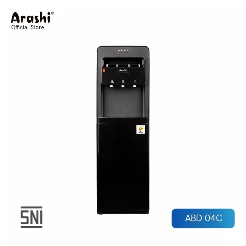 Dispenser Arashi ABD 04C Black Galon Bawah ( Panas, Dingin &amp; Normal ) Dispenser Arashi ABD 04C Black Galon Bawah