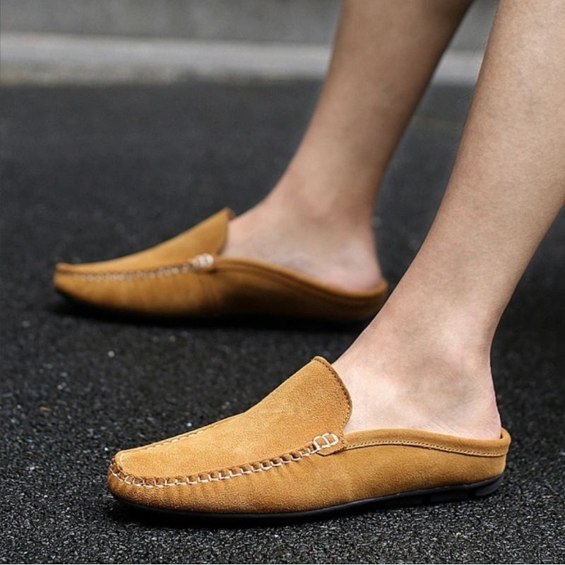 sepatu slip on sepatu sandal pria bustong sued keren santai slip on slop casual