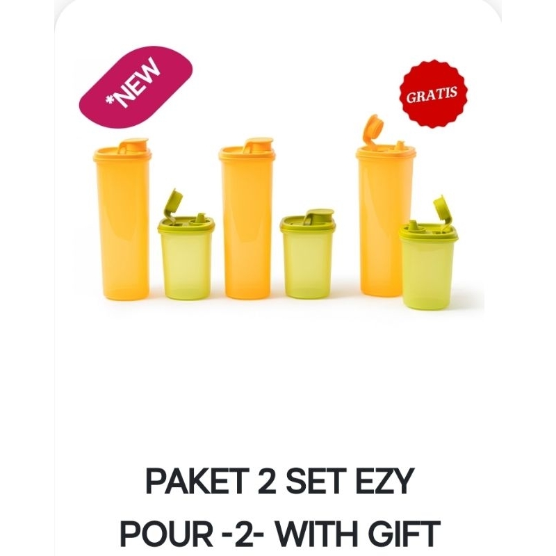 TUPPERWARE EZY POUR SET TEMPAT KECAP SAOS