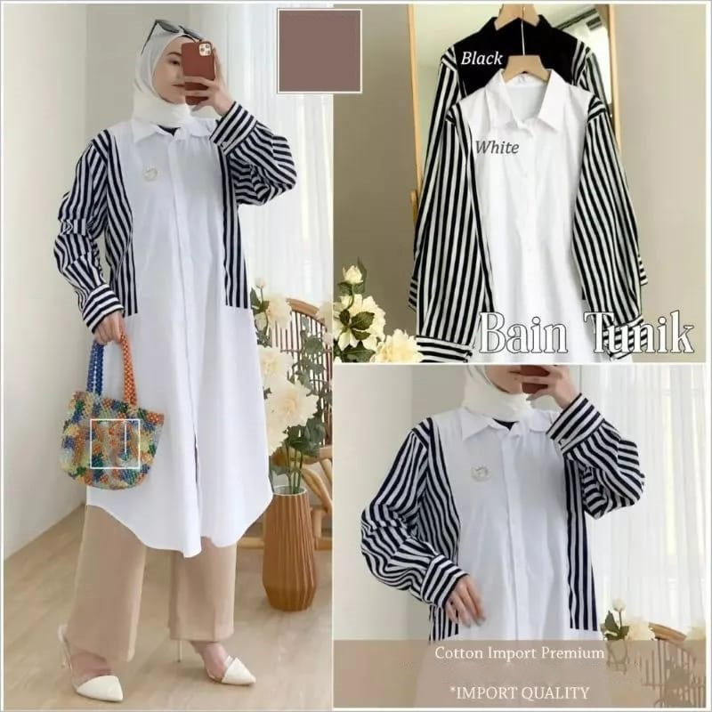 BERYL TUNIK WANITA SALUR KATUN IMPORT PREMIUM LENGAN PANJANG