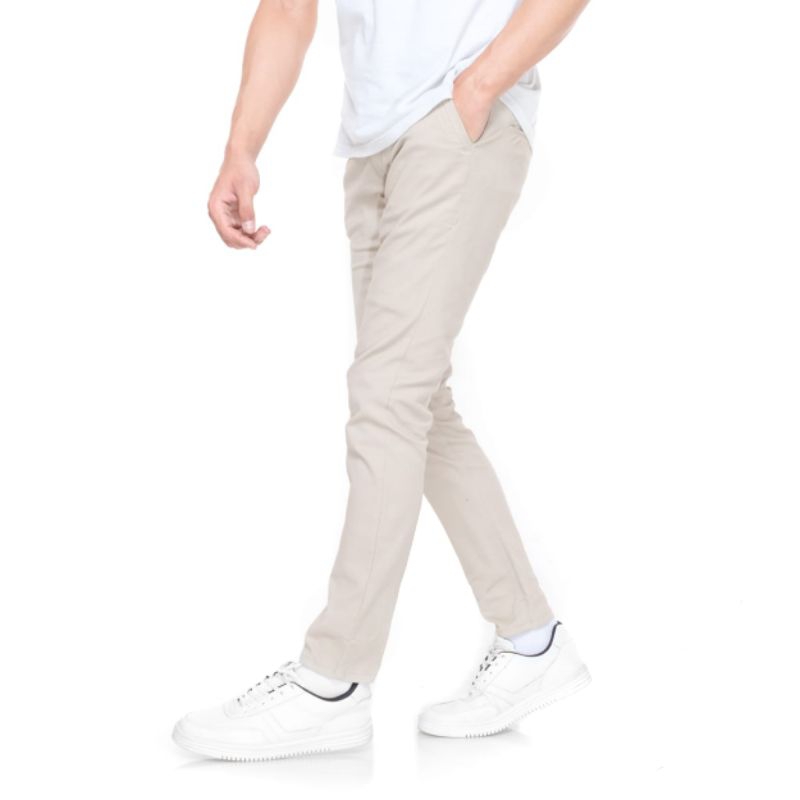 Celana panjang Chinos pria slim fit casual Kerja santai