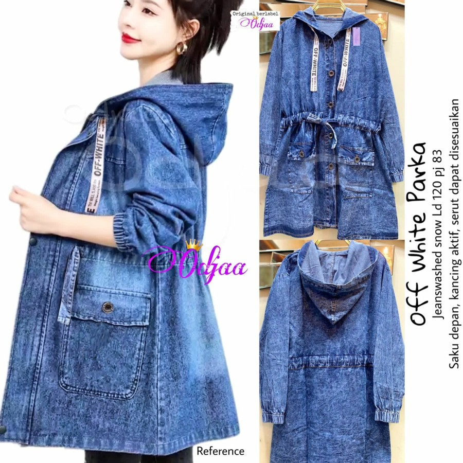 PARKA HODIE JEANS / PARKA JAKET HODIE / JAKET PARKA JEANS WANITA / JAKET JEANS JUMBO