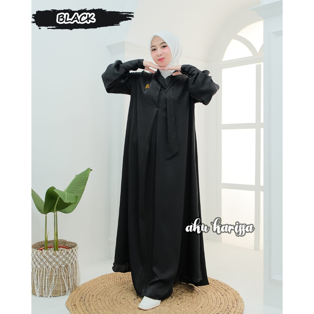 Dress Santorini Aku Karissa Cintia dan Alvina Gamis pesta wanita mewah kilap jatuh anggunly