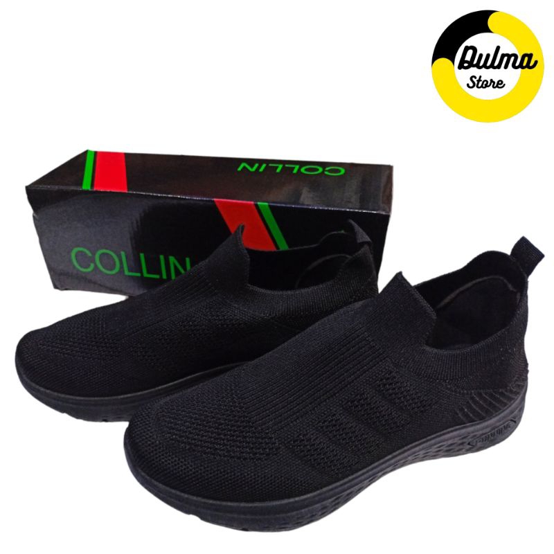 SAILATU Original Sepatu Sneakers Slip On Selop Selobokan Sepatu Hitam Polos Sepatu Casual Sekolah Kerja Kuliah Trendi Fashionable Kekinian