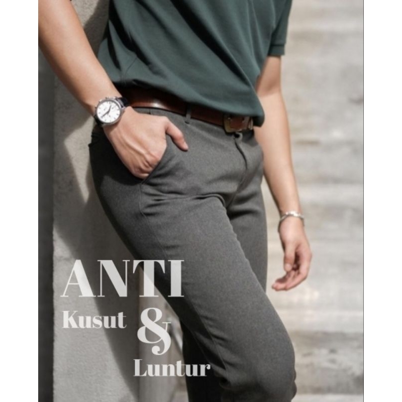 CELANA KANTOR FORMAL BAHAN DASAR WOOL PRIA SLIMFIT