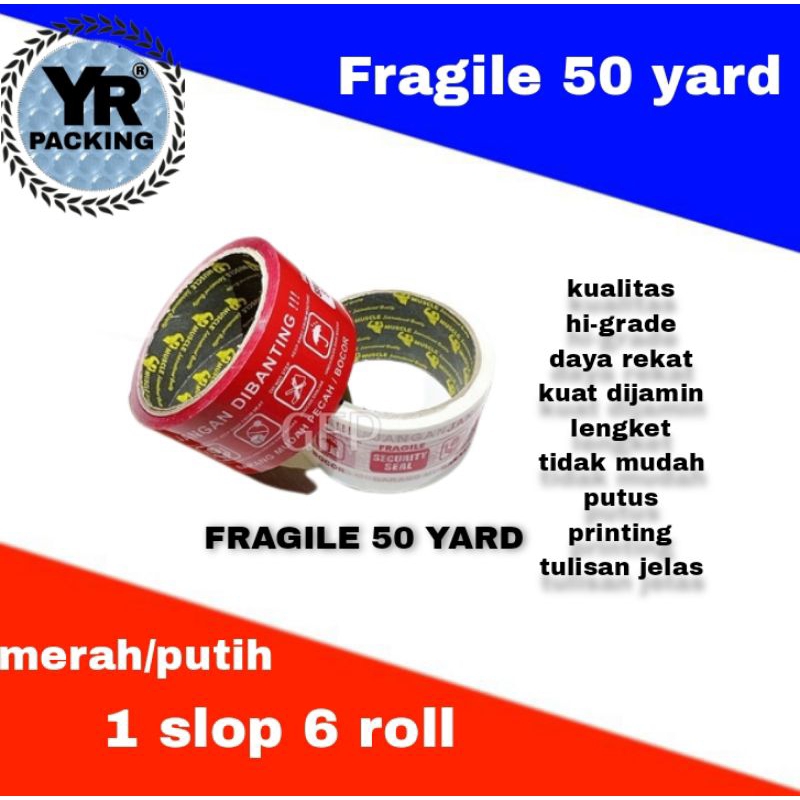 

Lakban fragile merah solatip jangan di banting 50 yard