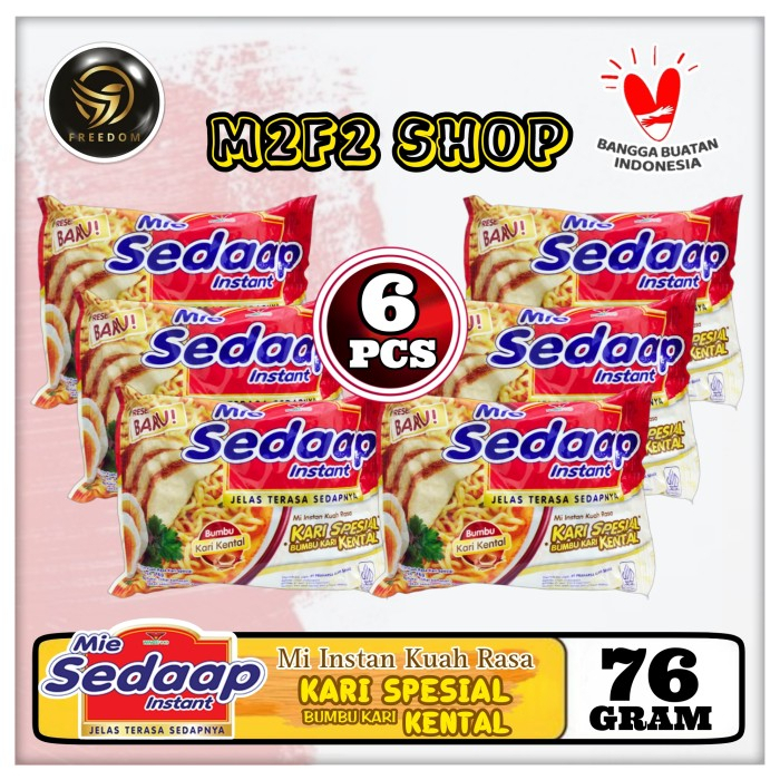 

Mie Sedaap Instant Kuah Rasa Kari Spesial Kental | Bag - 76 gr (Kemasan 6 Pcs)