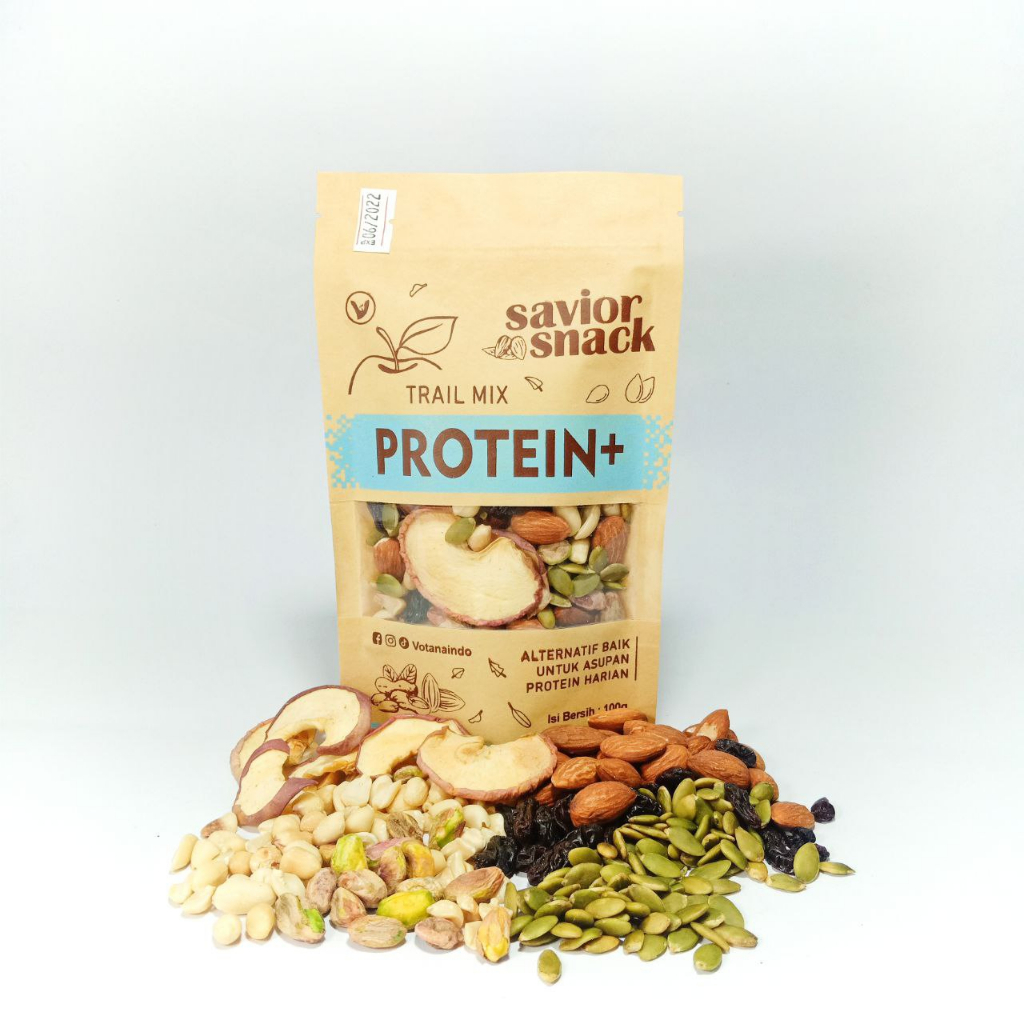 Trail Mix SUPERFOOD Protein+ Cemilan Sehat Roasted Mix Nuts &amp; Fruit Dried, Almond, Dark Raisin, Pumpkin Seed, Pistachio, Apel Kering, Kacang Tanah - Makanan Enak Bergizi, Tinggi Nutrisi - Savior Snack