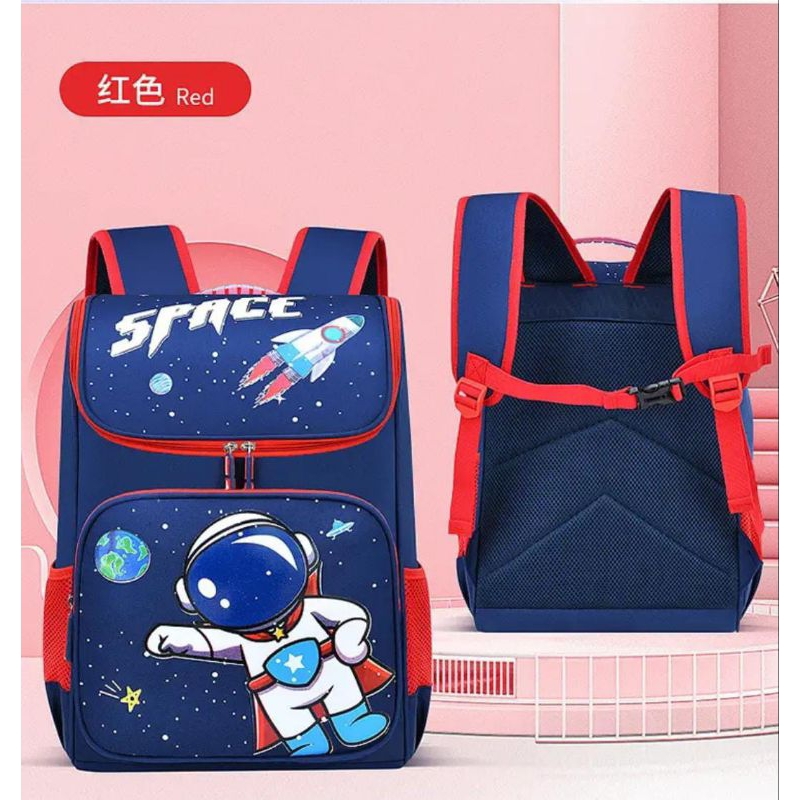 Tas sekolah anak astronot space tas ransel kapasitas besar banyak ruang untuk anak sekolah SD SMP - tas anak