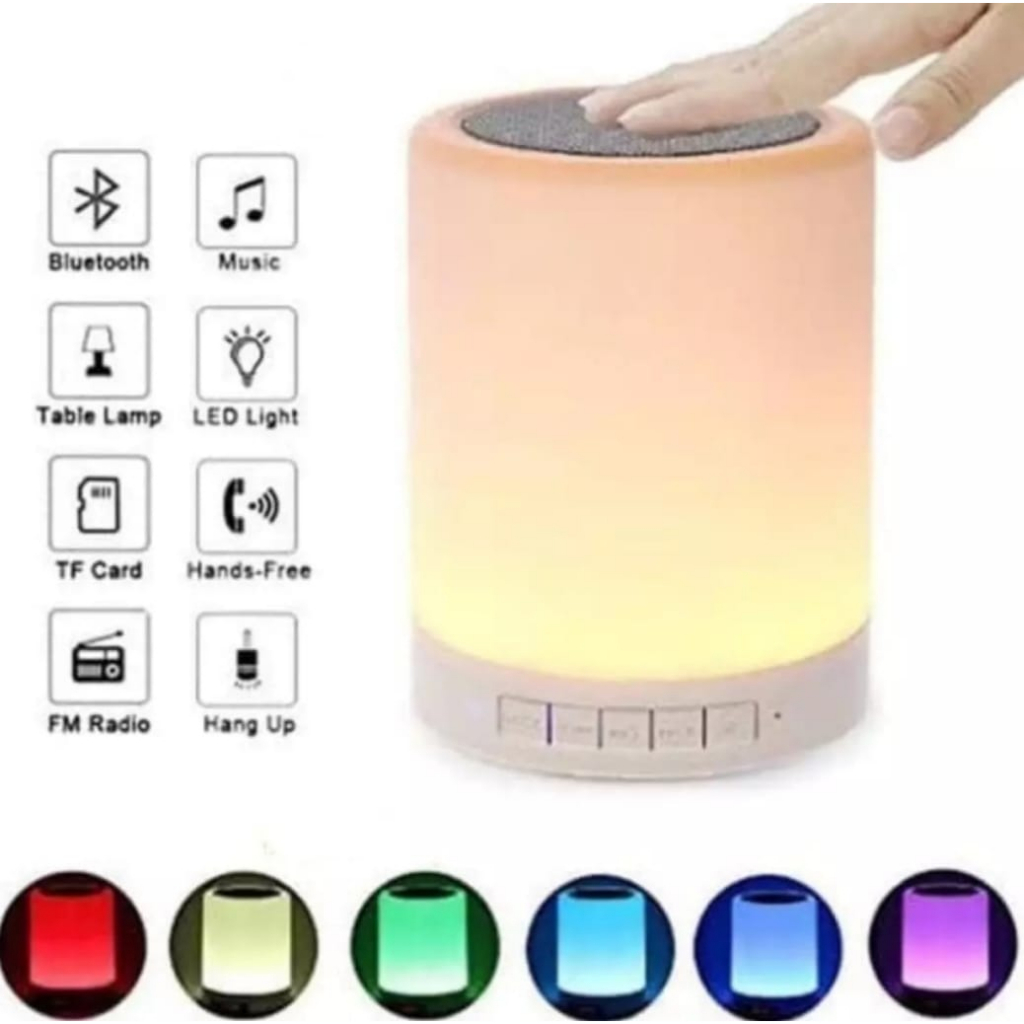 Speaker Wireless Portable Touch CL-671 Lamp Music&amp;Full Colour Bluetooth Wireless Speker Salon Aktif Warna Dengan Cahaya Lampu Tidur Extra Bass Suara Jernih