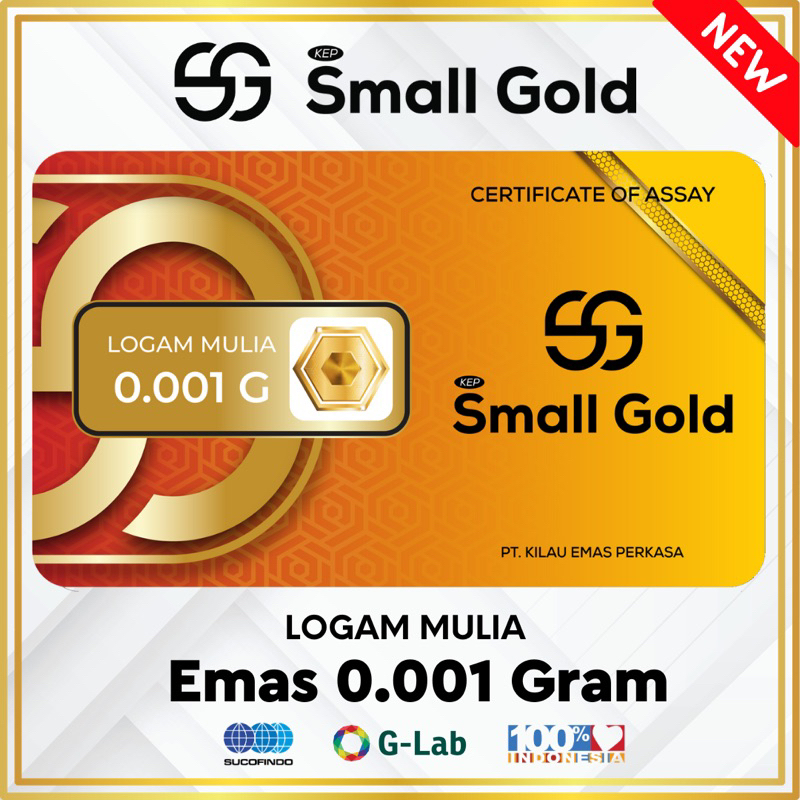 Emas 0.001g Small Gold Baby gold logam mulia asli minigold emas murni microgram finegold