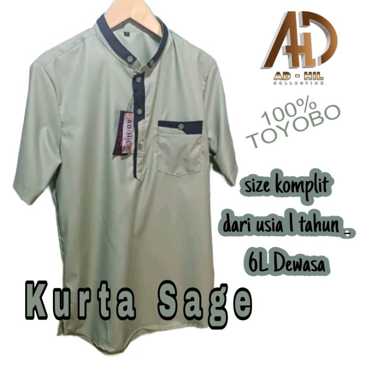 baju koko kurta sage lis hitam #couple ayah & anak
