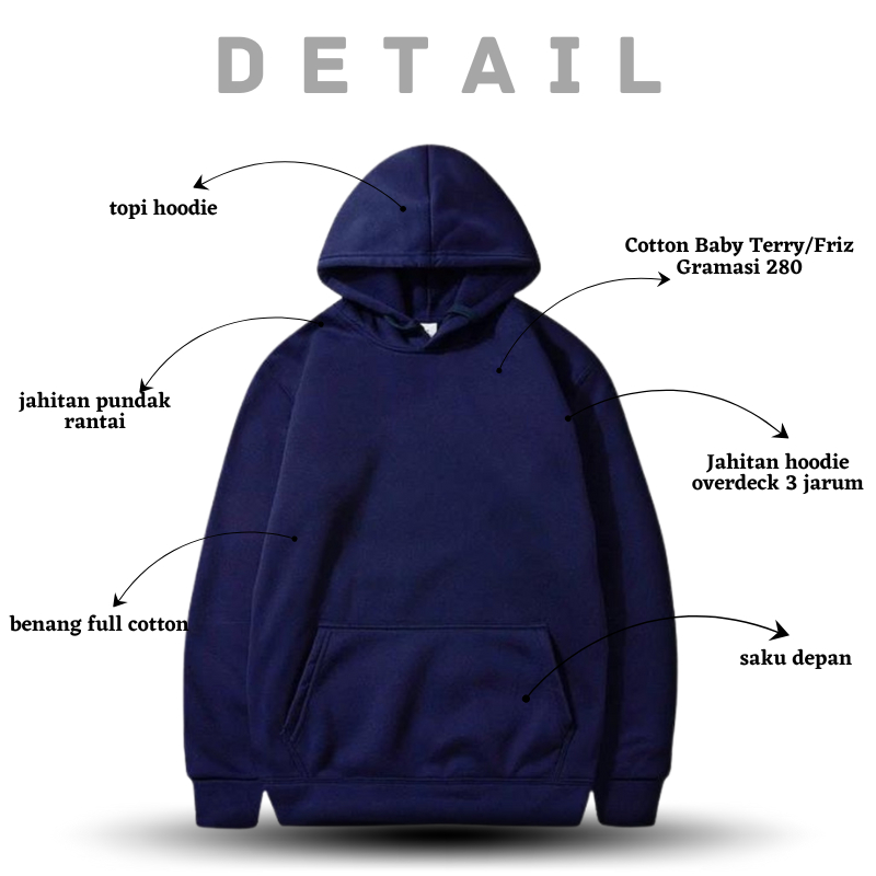 BALDRIC OVERSIZED Jaket Hoodie Oversize Pria Cowok Wanita Abu Abu Distro Tebal Premium Original