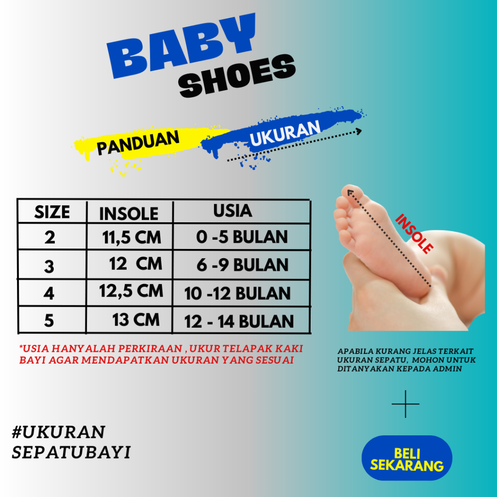 Sepatu Bayi Usia 0-12 Bulan Sepatu Bayi Perempuan Sepatu Bayi Laki Laki AIR-COLLECTION