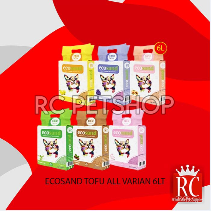 Pasir Kucing Gumpal Wangi Eco Sand tofu soya 6 Litter