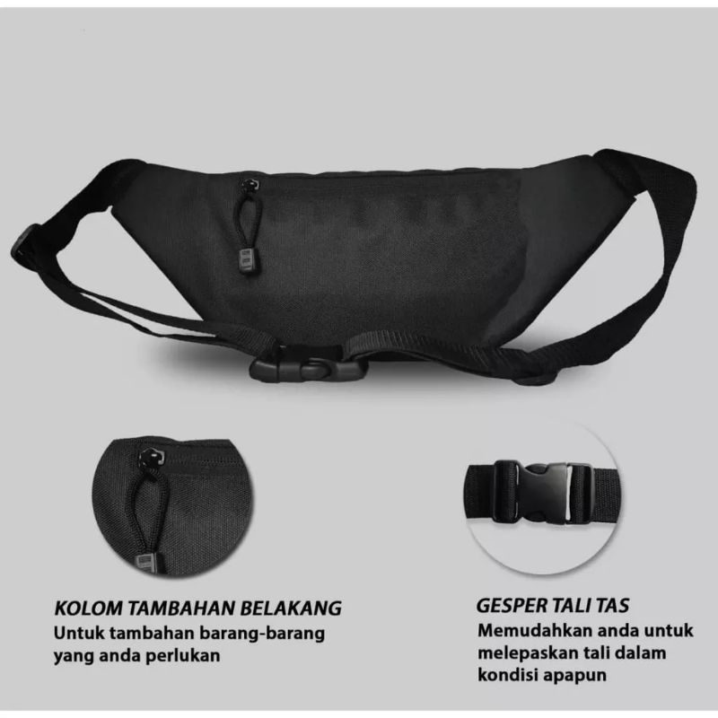 Marclo Tas Selempang Pria Wanita Waistbag Cowok Outdoor Trendy