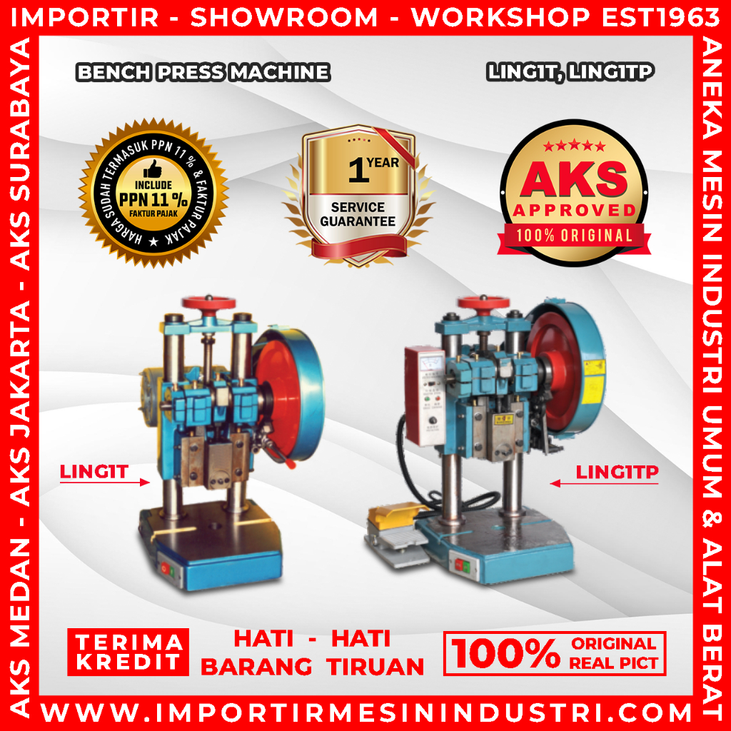 Mesin Pon 1 Ton Bench Press Stamping Machine LING1TP