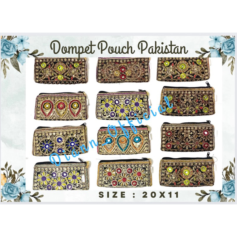 Dompet pouch pakistan ukuran 22x11 cm oleh2 haji &amp; umroh hanya 16.400