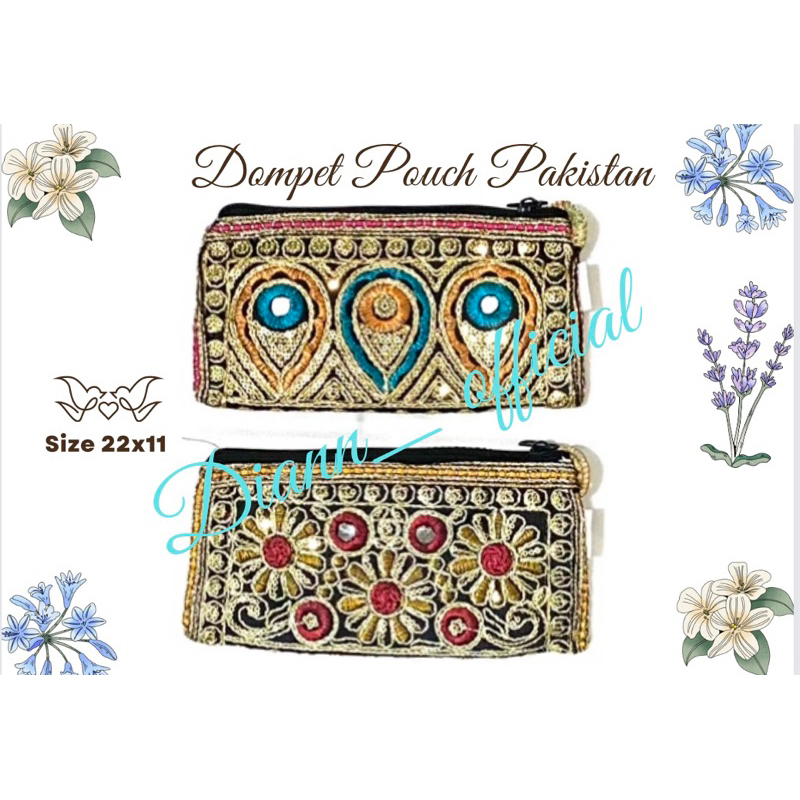 Dompet pouch pakistan ukuran 22x11 cm oleh2 haji &amp; umroh hanya 16.400