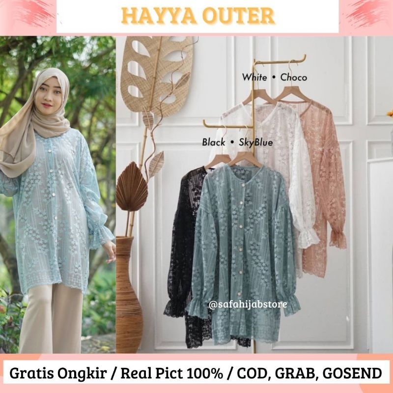 HAYYA OUTER / OUTER BRUKAT PUTIH KONDANGAN / OUTER LACE